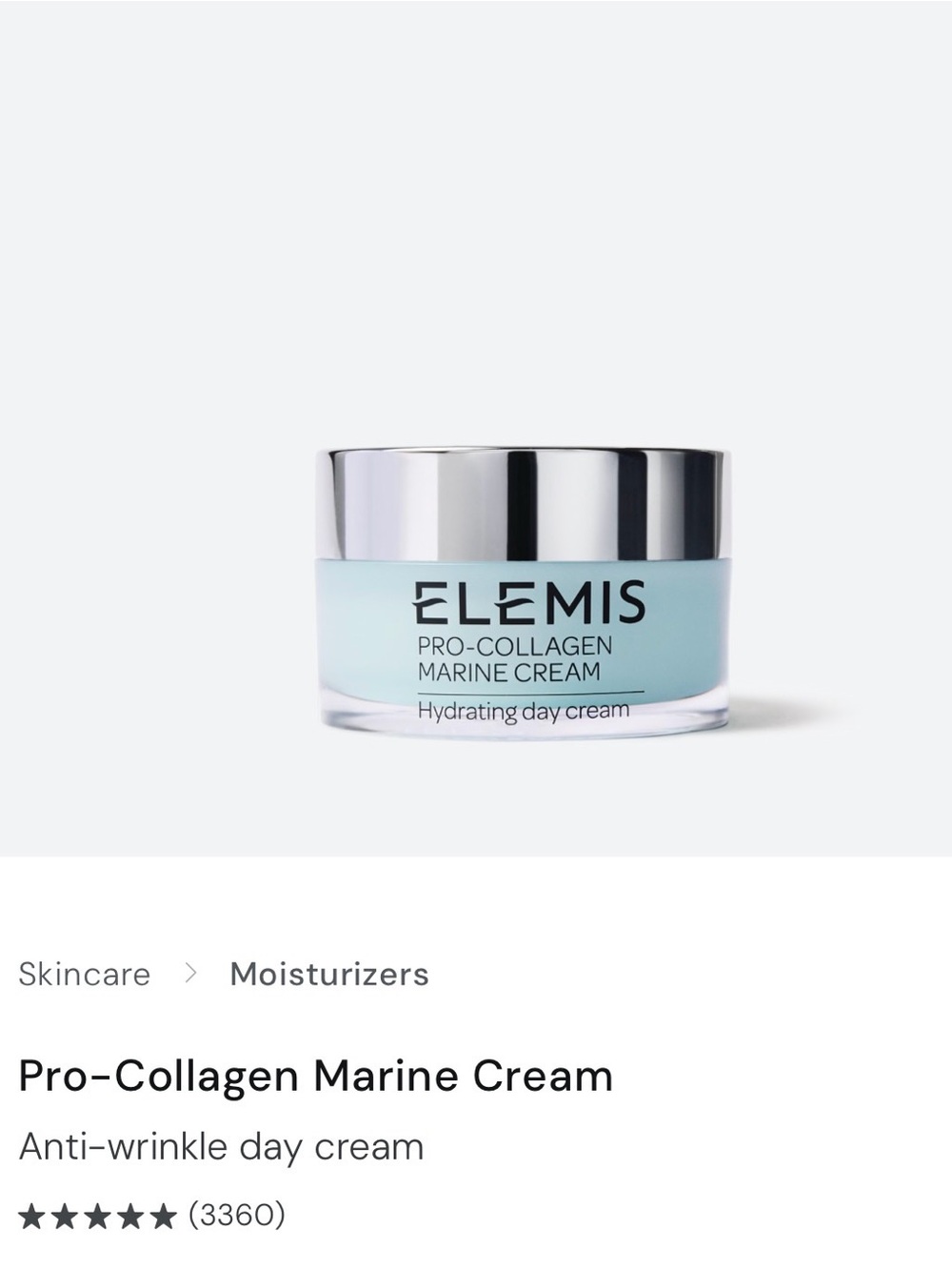 ELEMIS Pro-Collagen Marine Cream — Light Blue Jar